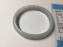 Load image into Gallery viewer, 53.5mm Certified Type A 100% Natural light green white oval Jadeite bangle AU2-3837