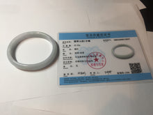 Load image into Gallery viewer, 53.5mm Certified Type A 100% Natural light green white oval Jadeite bangle AU2-3837