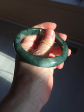 Load image into Gallery viewer, 57.2mm certified natural Type A oily dark green/black jadeite jade bangle BG77-0408