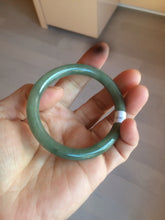 Load image into Gallery viewer, 50.5mm certificated Type A 100% Natural dark green/gray round cut oval Jadeite Jade bangle BK47-2879