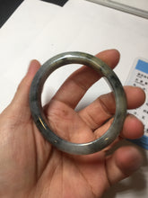 Load image into Gallery viewer, 49mm certified Type A 100% Natural icy watery yellow black(WuJi) oval Jadeite Jade bangle BM113-2674