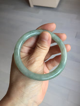 Load image into Gallery viewer, 55.8mm Certified type A 100% Natural  light green gray round cut Jadeite bangle PD40-9581