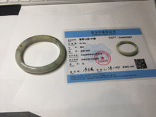Load image into Gallery viewer, 49mm certified Type A 100% Natural icy watery yellow black(WuJi) oval Jadeite Jade bangle BM114-2667