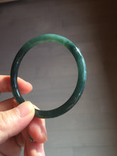 Load image into Gallery viewer, 54mm Certified Type A 100% Natural dark green/blue/gray with Guatemala slim round cut Jadeite bangle BG199-8829