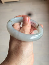 Load image into Gallery viewer, 55.9mm Certified Type A 100% Natural Icy watery white/gray/clear Jadeite Jade bangle BG20-5830
