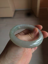 Load image into Gallery viewer, 53.5mm certified 100% natural Type A icy watery green/gray jadeite jade bangle AF86-0223