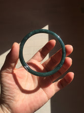 Load image into Gallery viewer, 58.8mm Certified Type A 100% Natural light green/blue/gray Guatemala slim round cut Jadeite bangle BP210-1021