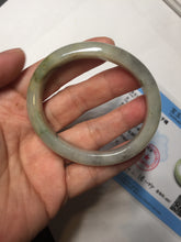 Load image into Gallery viewer, 49mm certified Type A 100% Natural icy watery yellow black(WuJi) oval Jadeite Jade bangle BM114-2667