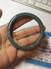 Load image into Gallery viewer, 57.5mm Certified Type A 100% Natural deep sea dark green/purple/blue/gray/black Guatemala Jadeite bangle PB114-6421