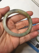 Load image into Gallery viewer, 49mm certified Type A 100% Natural icy watery yellow black(WuJi) oval Jadeite Jade bangle BM114-2667