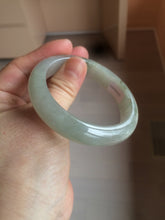 Load image into Gallery viewer, 53.5mm certified 100% natural Type A icy watery green/gray jadeite jade bangle AF86-0223