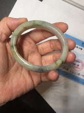 Load image into Gallery viewer, 49mm certified Type A 100% Natural icy watery yellow black(WuJi) oval Jadeite Jade bangle BM114-2667