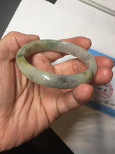 Load image into Gallery viewer, 49mm certified Type A 100% Natural icy watery yellow black(WuJi) oval Jadeite Jade bangle BM114-2667