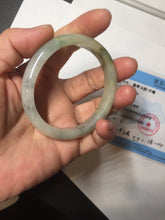 Load image into Gallery viewer, 49mm certified Type A 100% Natural icy watery yellow black(WuJi) oval Jadeite Jade bangle BM114-2667