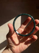 Load image into Gallery viewer, 60.2mm Certified Type A 100% Natural light green/blue/gray Guatemala slim round cut Jadeite bangle BP209-1026