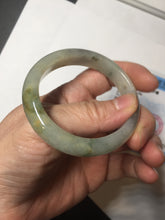 Load image into Gallery viewer, 49mm certified Type A 100% Natural icy watery yellow black(WuJi) oval Jadeite Jade bangle BM114-2667