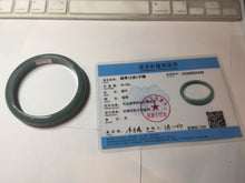 Load image into Gallery viewer, 60.9mm Certified Type A 100% Natural deep sea dark green/blue/gray/black Guatemala Jadeite bangle PB115-6428