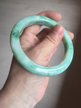Load image into Gallery viewer, 60.5mm certified type A 100% Natural sunny green/white Jadeite Jade bangle B115-8218