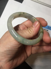 Load image into Gallery viewer, 49mm certified Type A 100% Natural icy watery yellow black(WuJi) oval Jadeite Jade bangle BM114-2667
