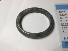 Load image into Gallery viewer, 49mm certified Type A 100% Natural icy watery yellow black(WuJi) oval Jadeite Jade bangle BM115-2675