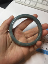 Load image into Gallery viewer, 60.9mm Certified Type A 100% Natural deep sea dark green/blue/gray/black Guatemala Jadeite bangle PB115-6428