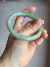Load image into Gallery viewer, 55.8mm Certified type A 100% Natural  light green gray round cut Jadeite bangle PD38-9582