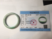 Load image into Gallery viewer, 51.5mm certified Type A 100% Natural sunny green purple oval Jadeite Jade bangle BS29-4436
