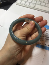 Load image into Gallery viewer, 60.9mm Certified Type A 100% Natural deep sea dark green/blue/gray/black Guatemala Jadeite bangle PB115-6428