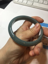 Load image into Gallery viewer, 60.9mm Certified Type A 100% Natural deep sea dark green/blue/gray/black Guatemala Jadeite bangle PB115-6428
