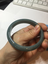 Load image into Gallery viewer, 60.9mm Certified Type A 100% Natural deep sea dark green/blue/gray/black Guatemala Jadeite bangle PB115-6428