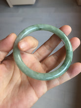 Load image into Gallery viewer, 55.8mm Certified type A 100% Natural  light green gray round cut Jadeite bangle PD38-9582