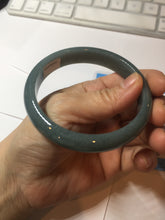 Load image into Gallery viewer, 60.9mm Certified Type A 100% Natural deep sea dark green/blue/gray/black Guatemala Jadeite bangle PB115-6428