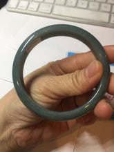 Load image into Gallery viewer, 60.9mm Certified Type A 100% Natural deep sea dark green/blue/gray/black Guatemala Jadeite bangle PB115-6428
