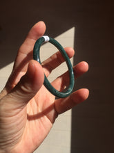 Load image into Gallery viewer, 57.3mm Certified Type A 100% Natural light green/blue/gray Guatemala slim round cut Jadeite bangle BP223-1022