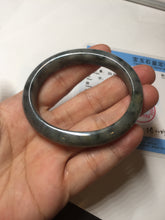 Load image into Gallery viewer, 49mm certified Type A 100% Natural icy watery yellow black(WuJi) oval Jadeite Jade bangle BM115-2675