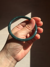 Load image into Gallery viewer, 57.3mm Certified Type A 100% Natural light green/blue/gray Guatemala slim round cut Jadeite bangle BP223-1022