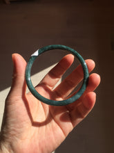 Load image into Gallery viewer, 60mm Certified Type A 100% Natural light green/blue/gray Guatemala slim round cut Jadeite bangle BP207-1015