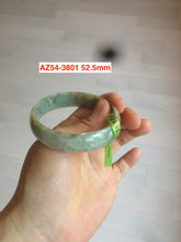 Load image into Gallery viewer, 51-52mm certificated Type A 100% Natural light green/yellow/brown thin Jadeite Jade bangle AZ54
