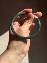 Load image into Gallery viewer, 59mm Certified Type A 100% Natural light green/blue/gray Guatemala slim round cut Jadeite bangle BP206-1034
