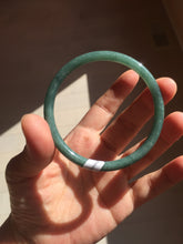 Load image into Gallery viewer, 57.3mm Certified Type A 100% Natural light green/blue/gray Guatemala slim round cut Jadeite bangle BP205-1023