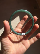 Load image into Gallery viewer, 57.3mm Certified Type A 100% Natural light green/blue/gray Guatemala slim round cut Jadeite bangle BP205-1023