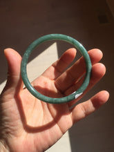 Load image into Gallery viewer, 57.3mm Certified Type A 100% Natural light green/blue/gray Guatemala slim round cut Jadeite bangle BP205-1023