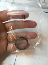 Load image into Gallery viewer, 100% natural type A ice watery oily dark green/gray/black(冰油青) jadeite jade band ring PC77