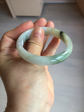 Load image into Gallery viewer, 53.9mm certified natural 100% natural Type A light green/white with green floating flowers jadeite jade bangle BP20-4999