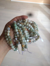Load image into Gallery viewer, 7-7.6mm 100% natural type A green/white/yellow/brown jadeite jade beads bracelet AQ73