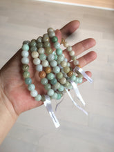 Load image into Gallery viewer, 7-7.6mm 100% natural type A green/white/yellow/brown jadeite jade beads bracelet AQ73