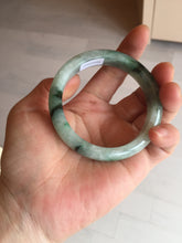 Load image into Gallery viewer, Shopify only 52.9mm Certified Type A 100% Natural green flying flowers Jadeite Jade bangle BF124-8563