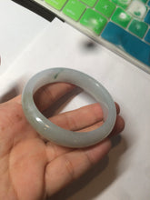 Load image into Gallery viewer, 49mm Certified Type A 100% Natural light green white oval Jadeite Jade bangle AX56-0365