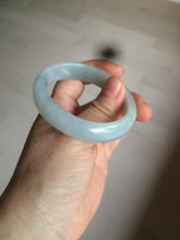 Load image into Gallery viewer, 49mm Certified Type A 100% Natural light green white oval Jadeite Jade bangle AX56-0365