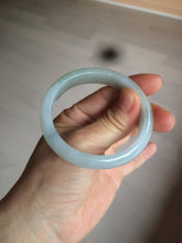 Load image into Gallery viewer, 49mm Certified Type A 100% Natural light green white oval Jadeite Jade bangle AX56-0365